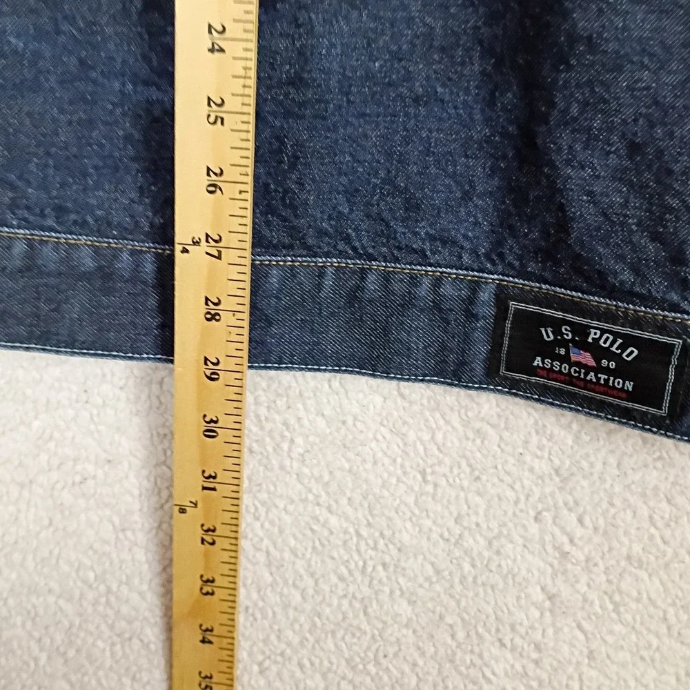 Vintage US Polo Assn Denim Jacket Trucker Mens L* Oversized Dark Wash 90s Street